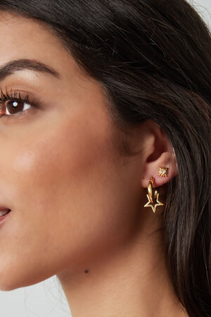 Earrings twisted with star - gold h5 Picture3